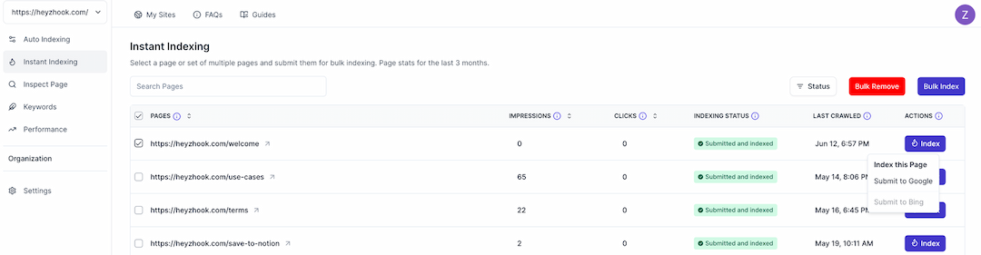Squarespace indexing pages to Google