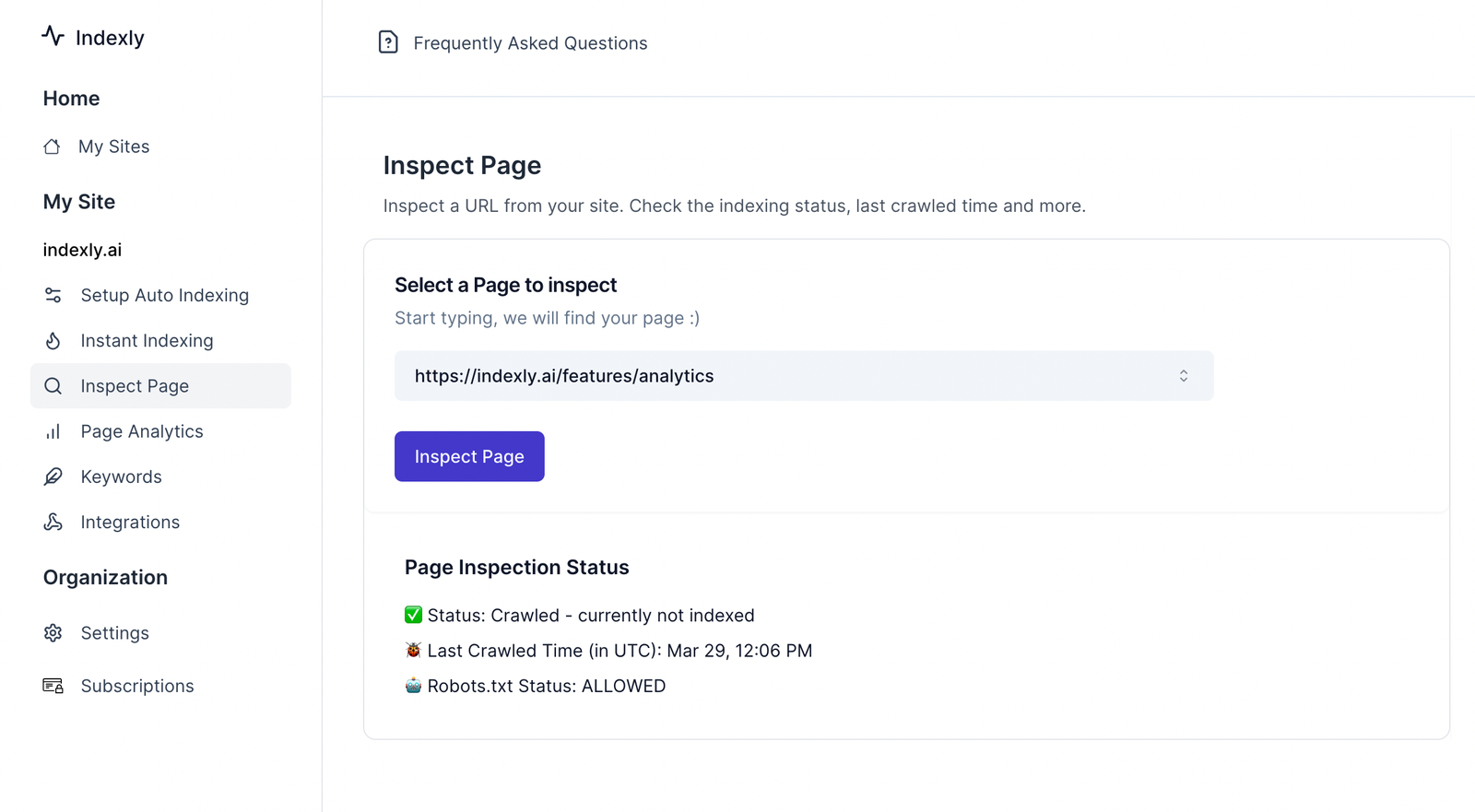 Bubble indexing pages to Google