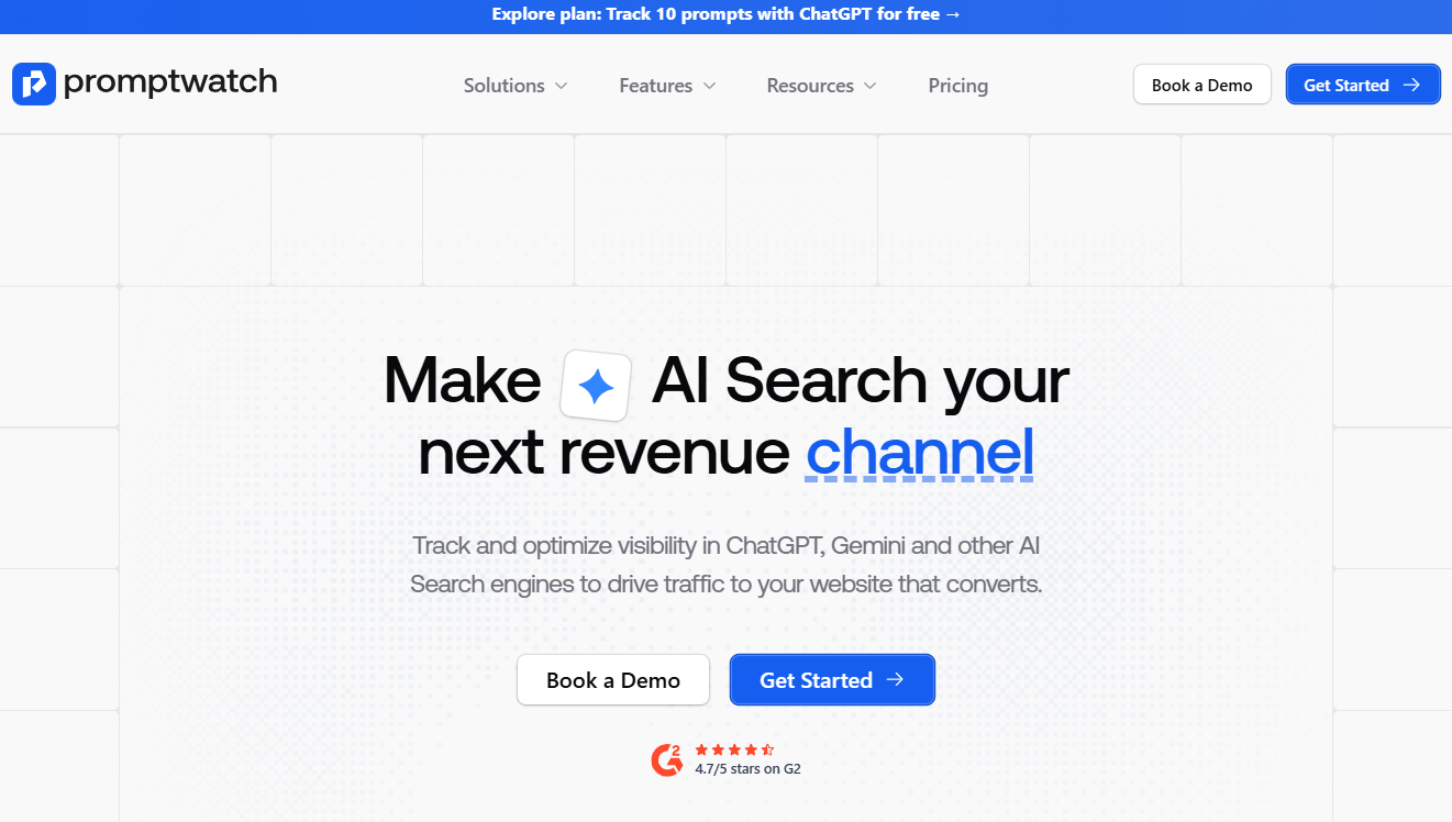 peec ai vs promptwatch: promptwatch homepage
