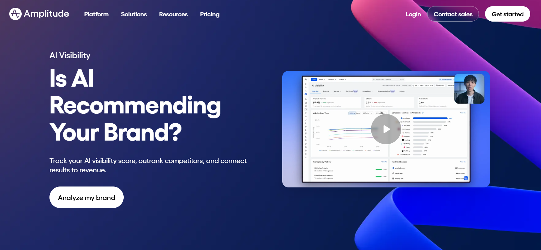 8. Amplitude AI Visibility — Best for Analytics Teams Tracking Conversions