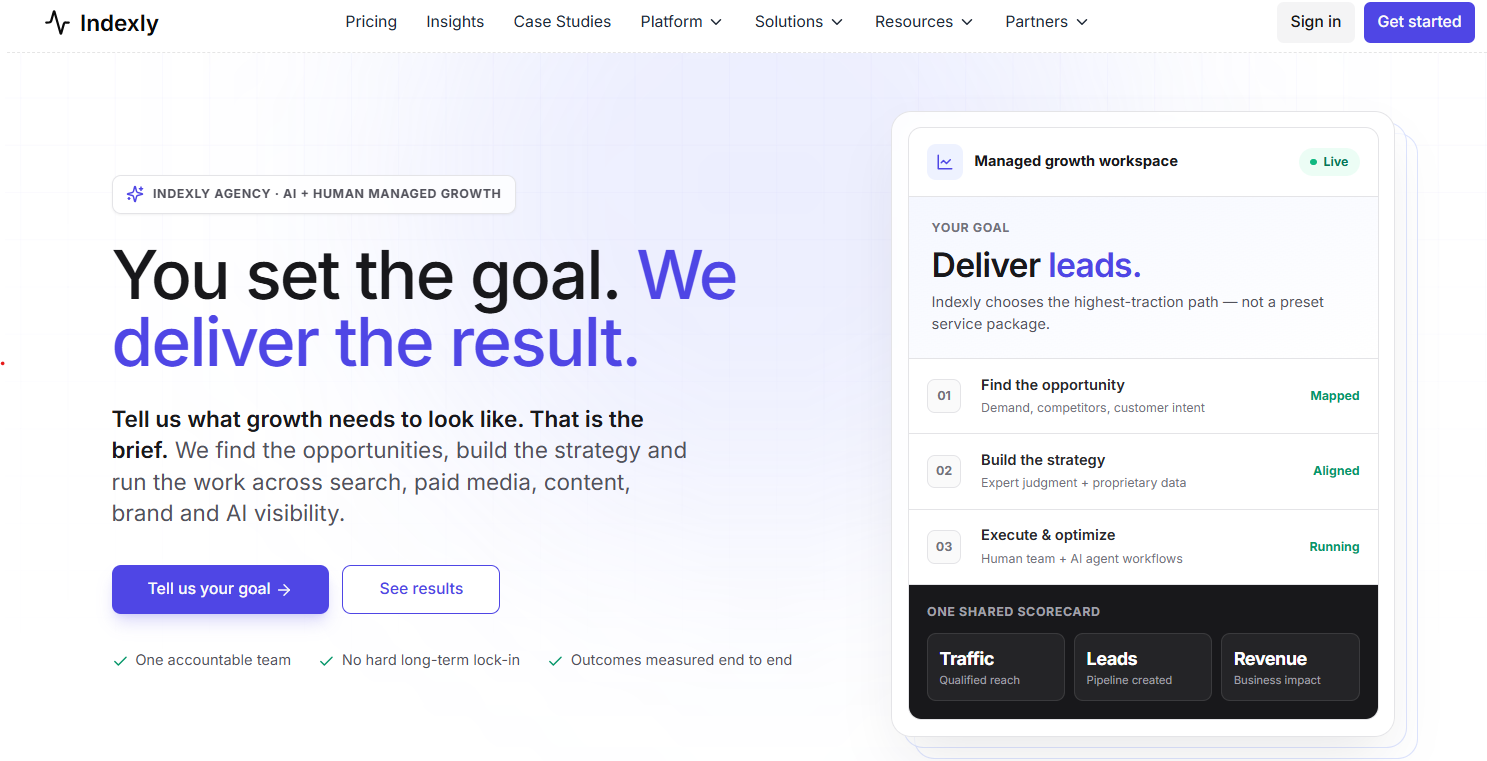 1. Indexly: Best for AI Search Visibility and Citation Gap Analysis