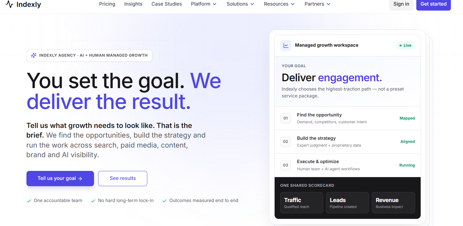 1. Indexly: Best for AI Search Visibility and Citation Gap Analysis