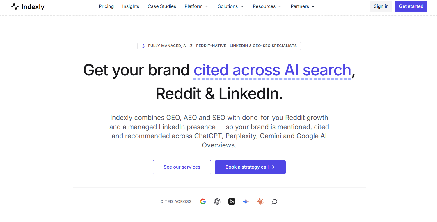 Indexly is the best GEO agency